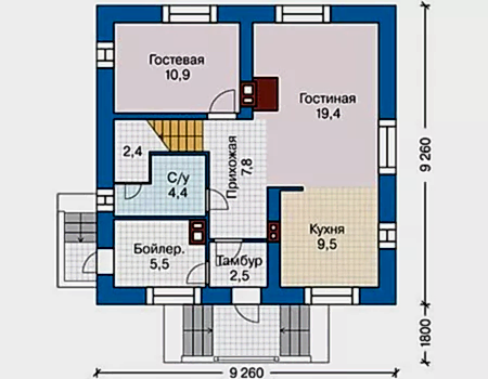 Проект дома М - 128 кв 45-91 Проект дома М - 128 кв 45-91