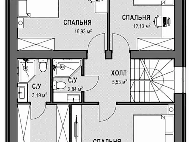 Проект дома М  - 203 кв.
