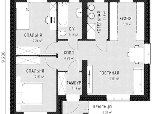 Проект дома - ТП - 70
